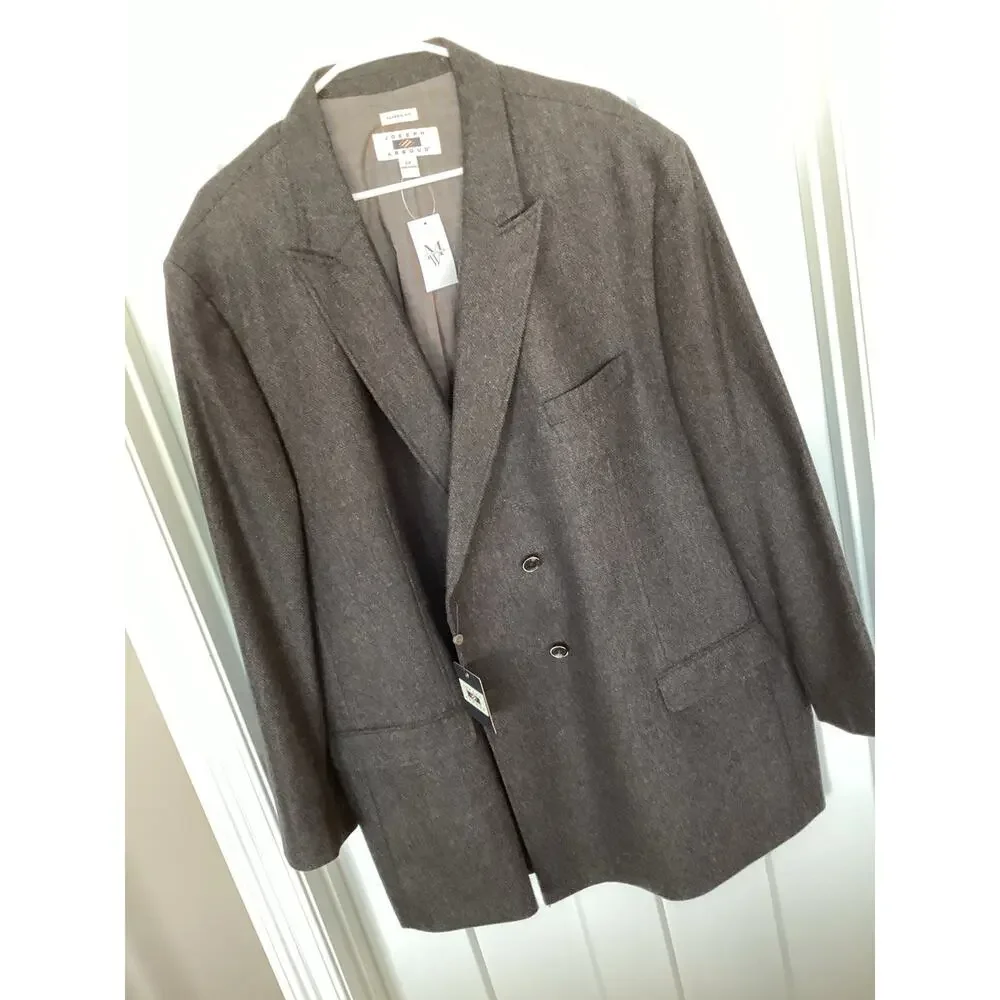 NWT Joseph Abboud Men's Classic Fit Elbow Patch Blazer Sport Coat Brown Size 2X